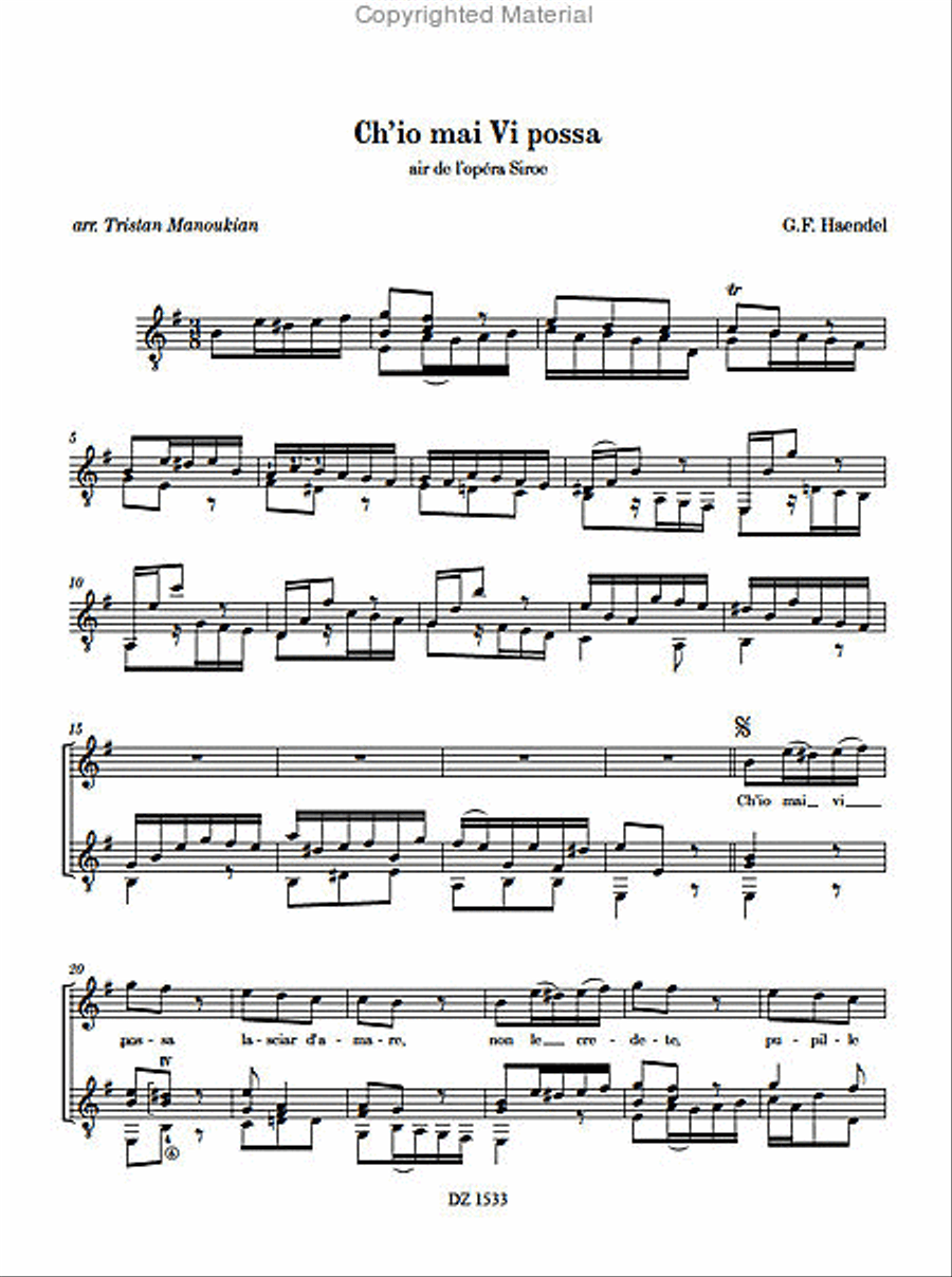 Ch’io mai Vi possa / Rejoice Classical Guitar scores gallery preview page 2