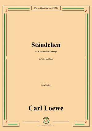 Book cover for Loewe-Standchen,in A Major,from 4 Vermischte Gesange