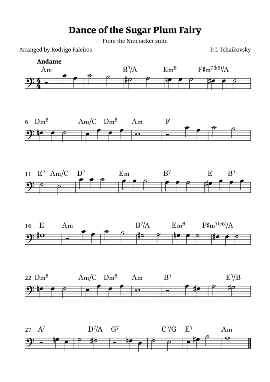 Sugar Plum Fairy theme Trombone Solo scores gallery preview page 1