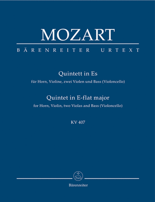 Book cover for Quintett E flat major, KV 407(386c)