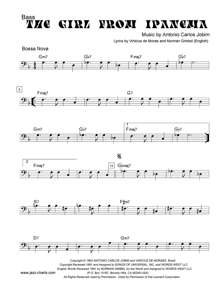 The Girl From Ipanema (Garota De Ipanema) Jazz Ensemble scores gallery preview page 2