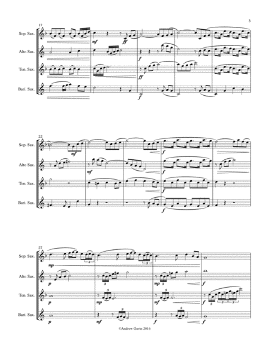 Saxophone Quartet No. 1 Saxophone Quartet scores gallery preview page 3