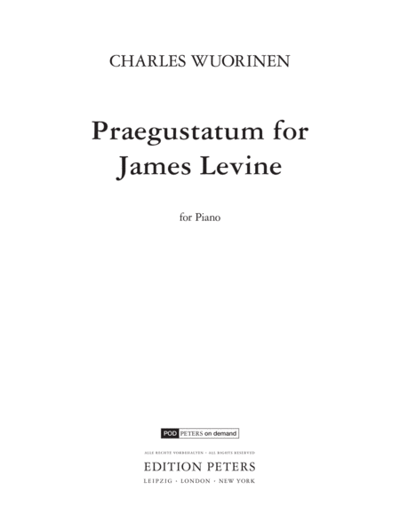 Praegustatum for James Levine