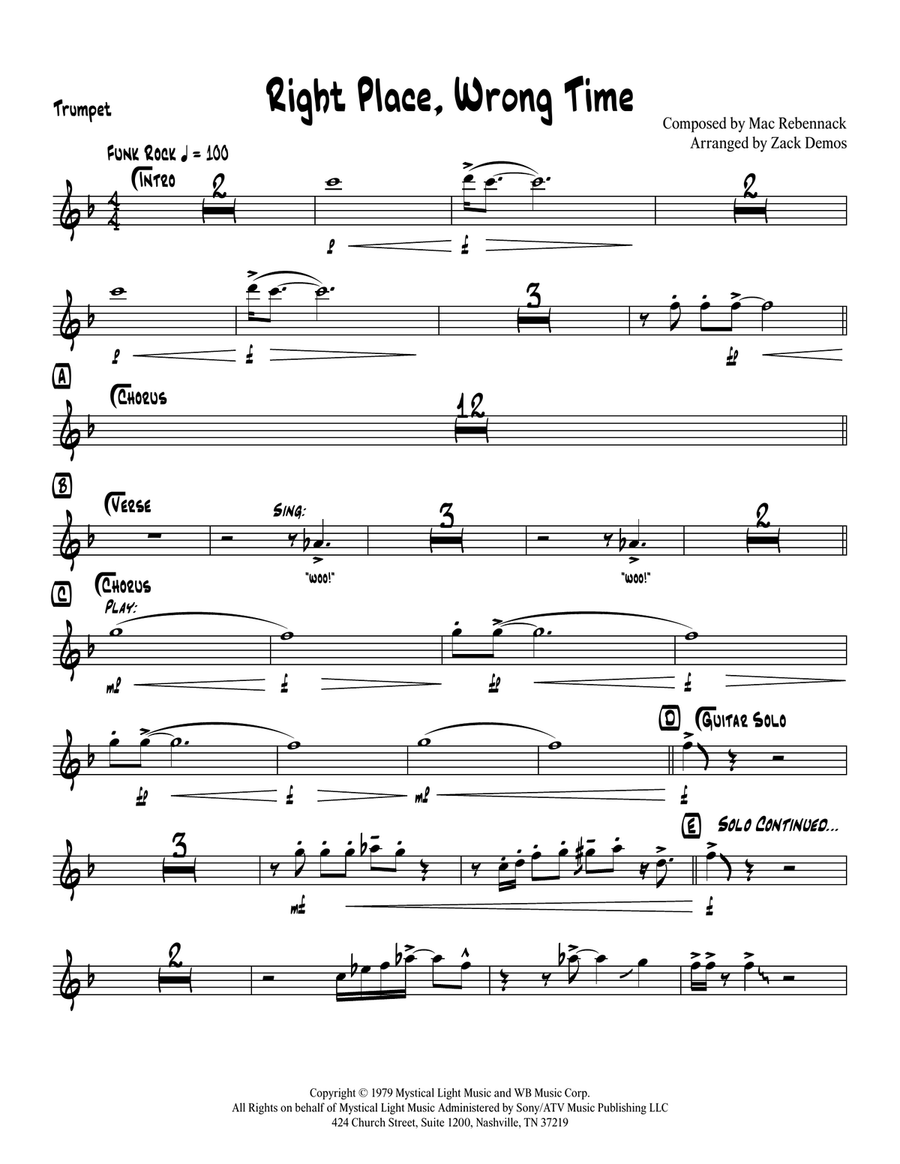 Right Place, Wrong Time Large Ensemble scores gallery preview page 5