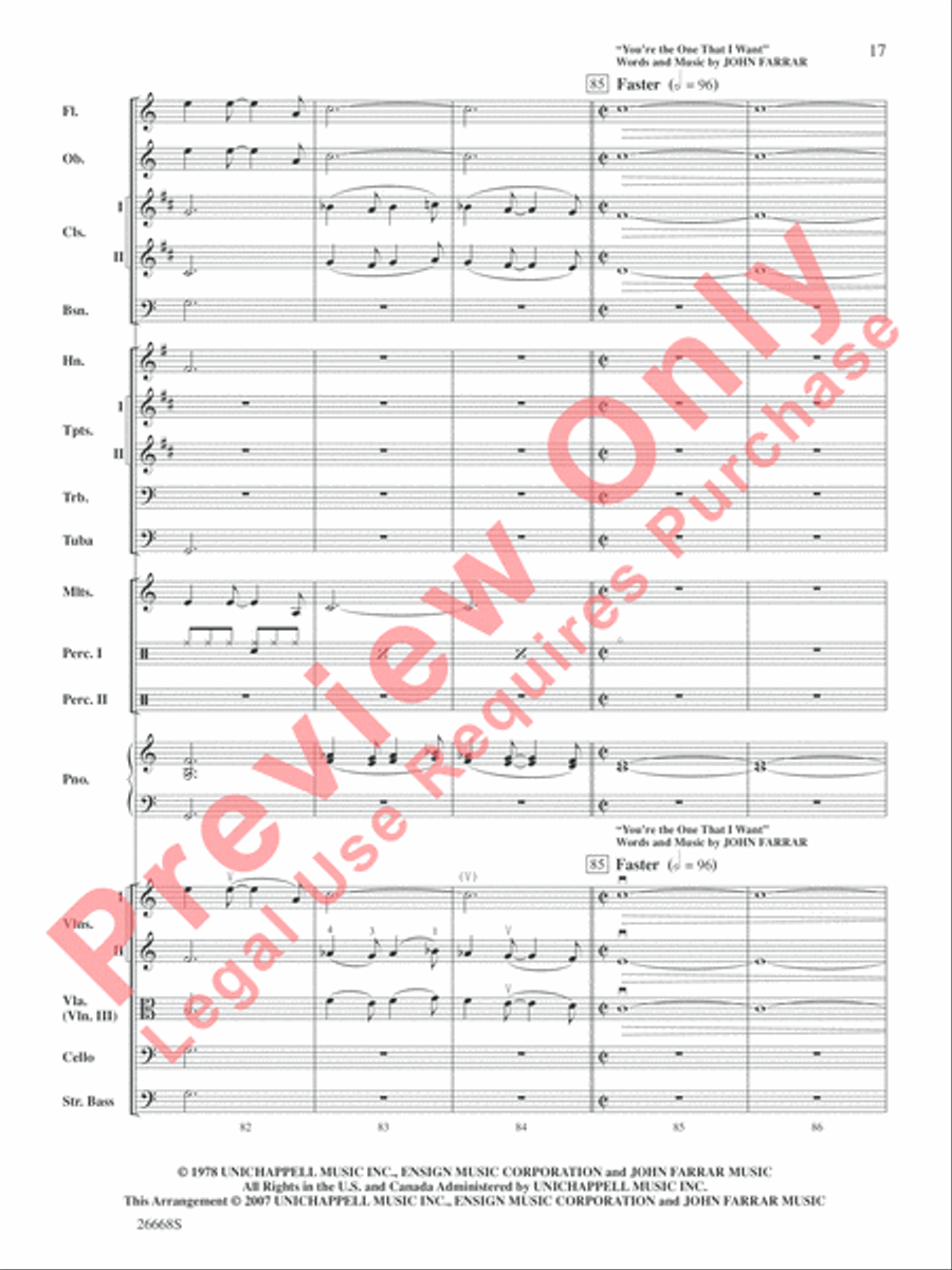 Grease Full Orchestra scores gallery preview page 18