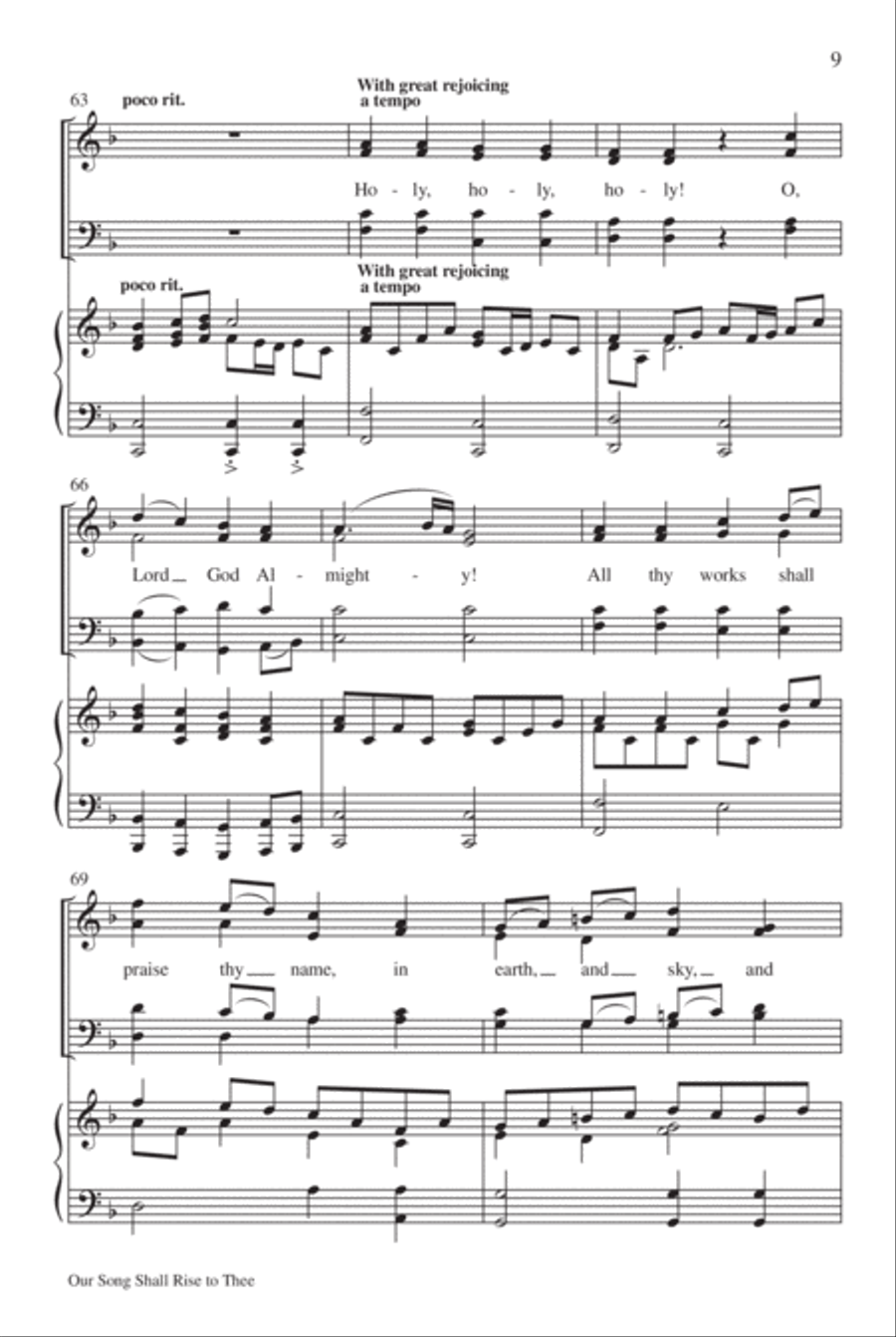 Our Song Shall Rise to Thee 4-Part scores gallery preview page 10