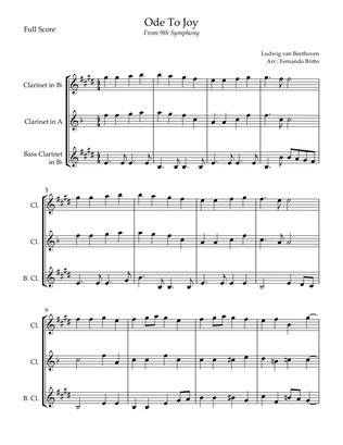 Ode To Joy Theme (from Beethoven's 9th Symphony) for Clarinet Trio