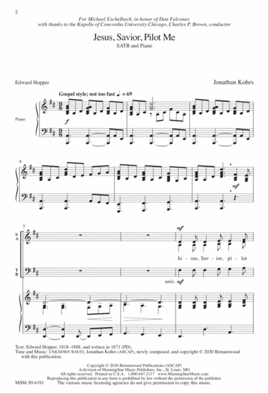 Jesus, Savior, Pilot Me 4-Part scores gallery preview page 1
