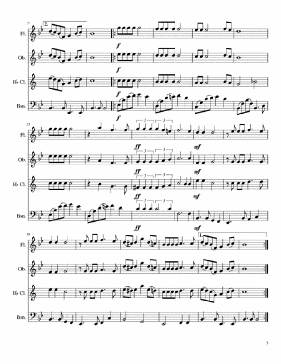 All I Have To Do Is Dream Woodwind Quartet scores gallery preview page 3