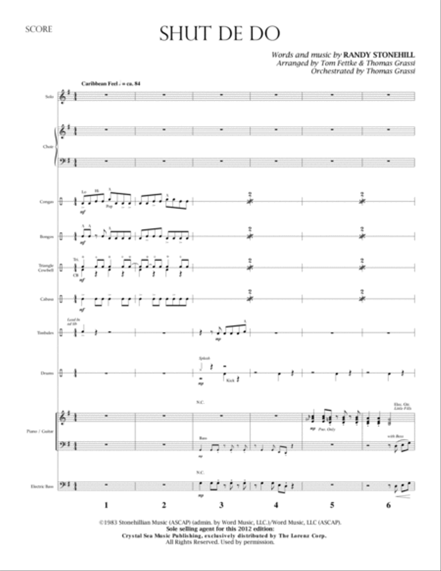 Shut De Do - Rhythm Score and Parts Choir scores gallery preview page 2