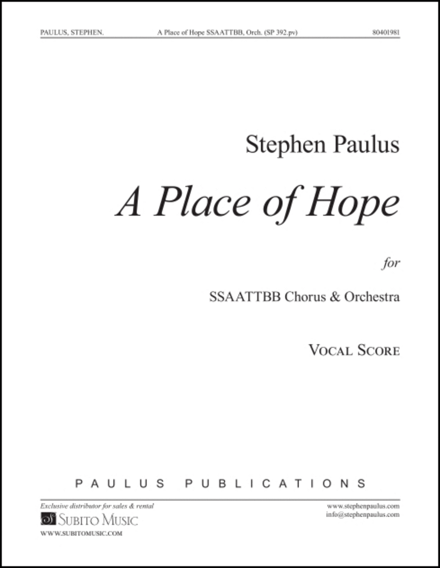 Book cover for A Place of Hope