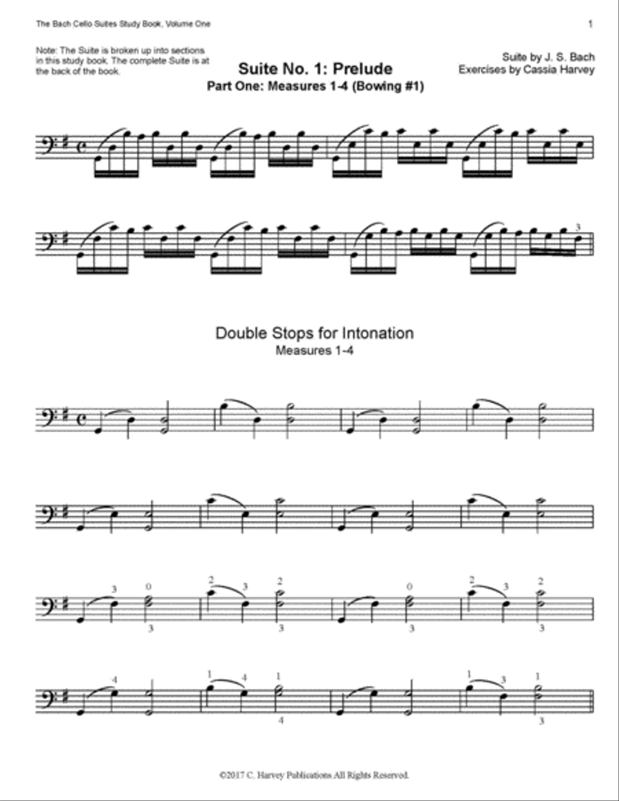 The Bach Cello Suite No. 1 Study Book for Cello Cello scores gallery preview page 2