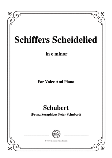 Schubert-Schiffers Scheidelied,in e minor,for Voice and Piano image number null