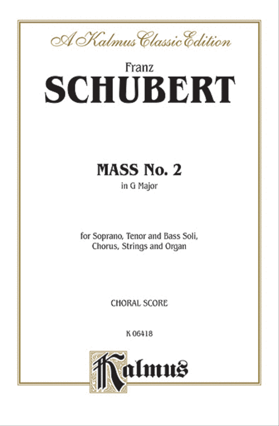 Mass No. 2 in G Major 4-Part scores gallery preview page 1