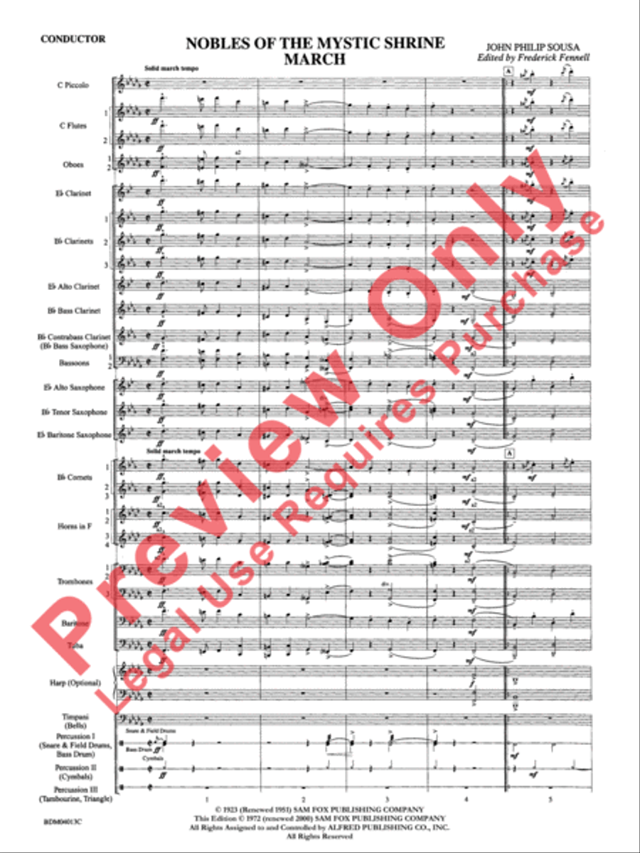 Nobles of the Mystic Shrine (March) Concert Band scores gallery preview page 4