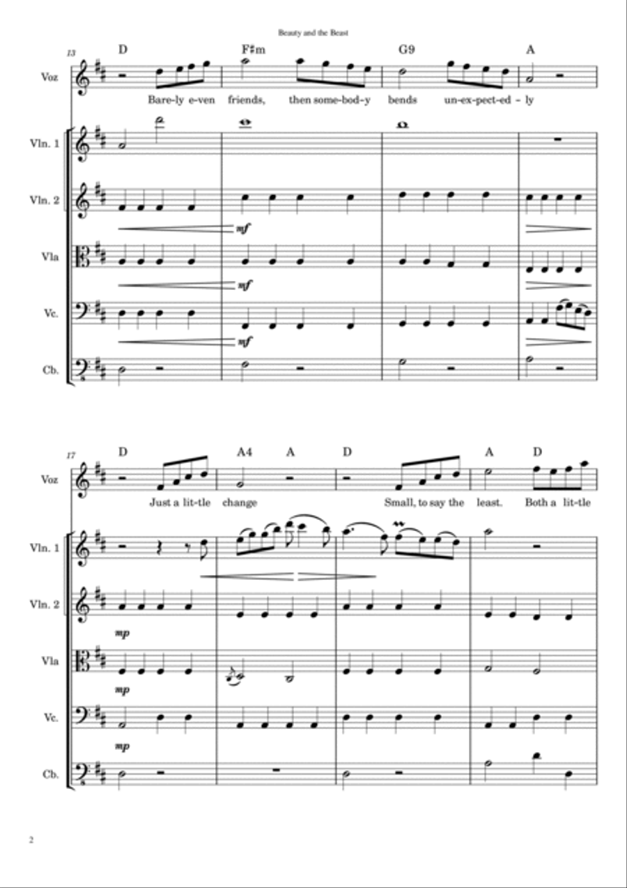 Beauty And The Beast Small Ensemble scores gallery preview page 3