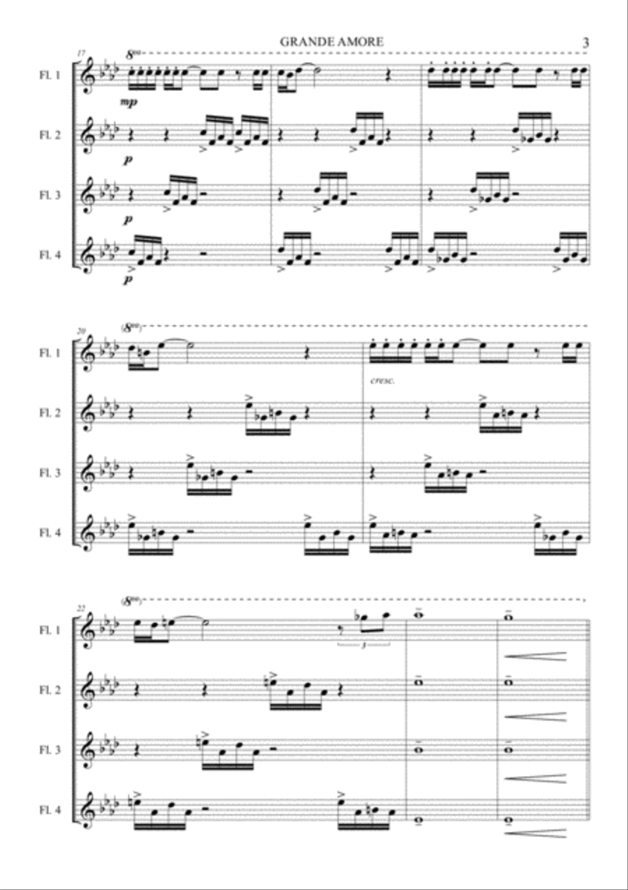 Grande Amore Flute Solo scores gallery preview page 3