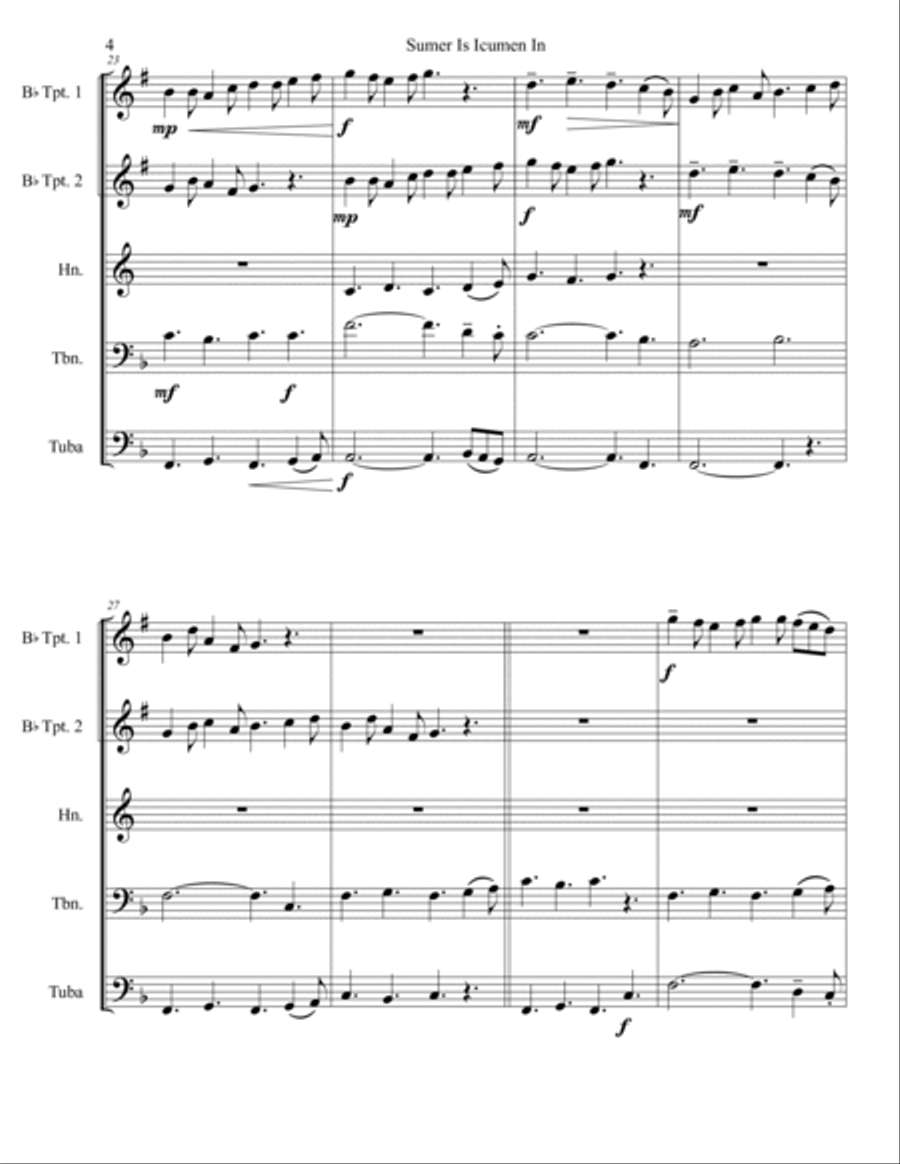 Sumer Is Icumen In Chamber Music scores gallery preview page 4