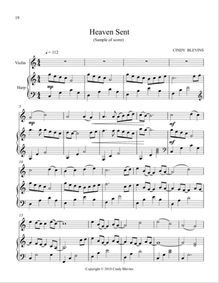 Gentility, 24 original pieces for Harp and Violin String Duet scores gallery preview page 2