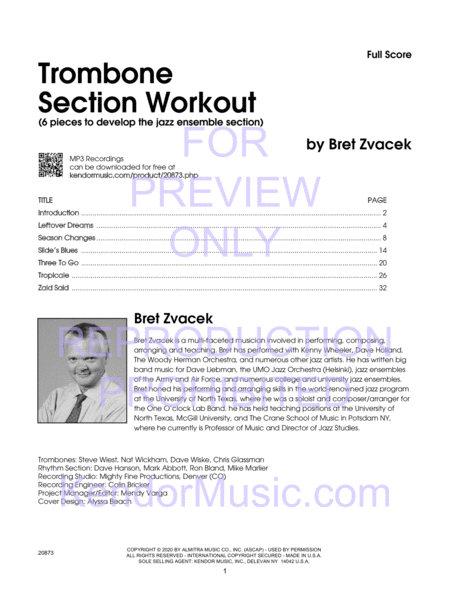 Trombone Section Workout with MP3s (6 pieces to develop the jazz ensemble section) image number null