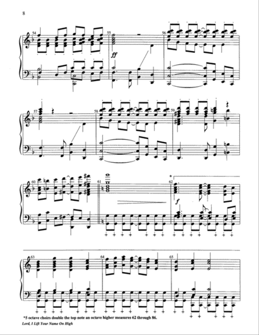 Lord, I Lift Your Name on High 5-Octaves scores gallery preview page 8