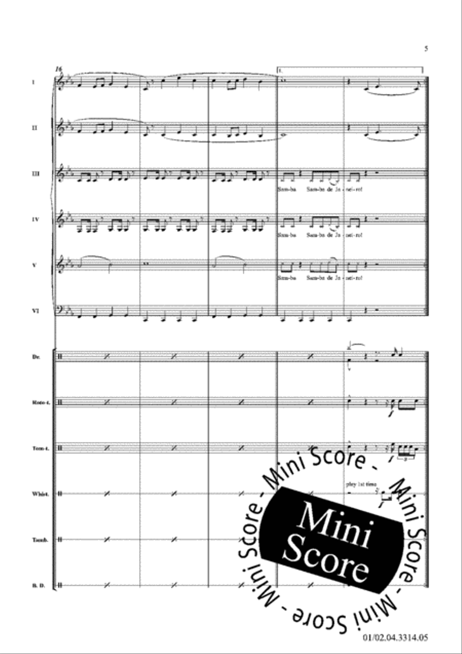 Samba de Janeiro (Easy Band Version) Concert Band scores gallery preview page 11