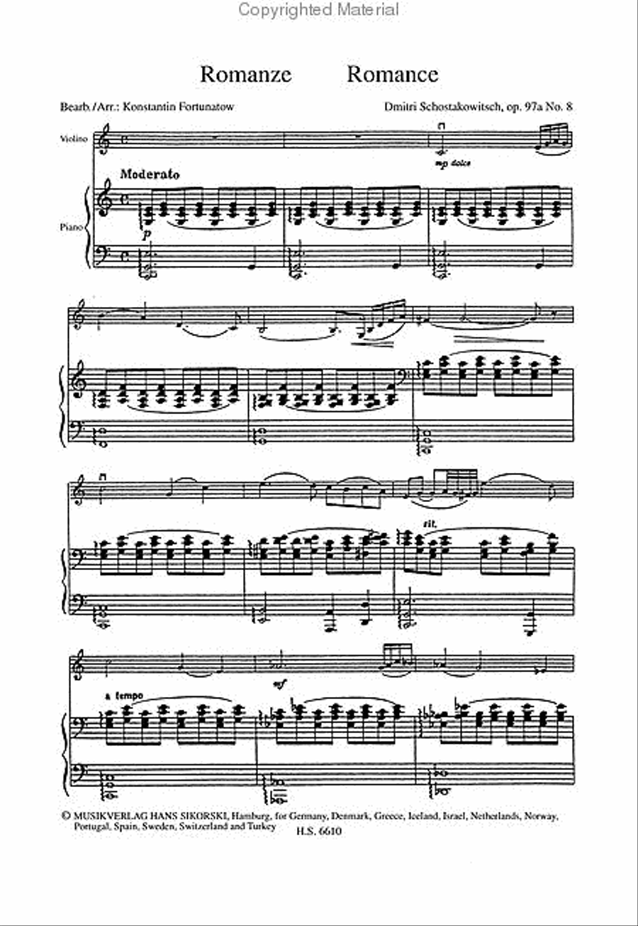 Romance Op. 97a, No. 8 Violin Solo scores gallery preview page 2