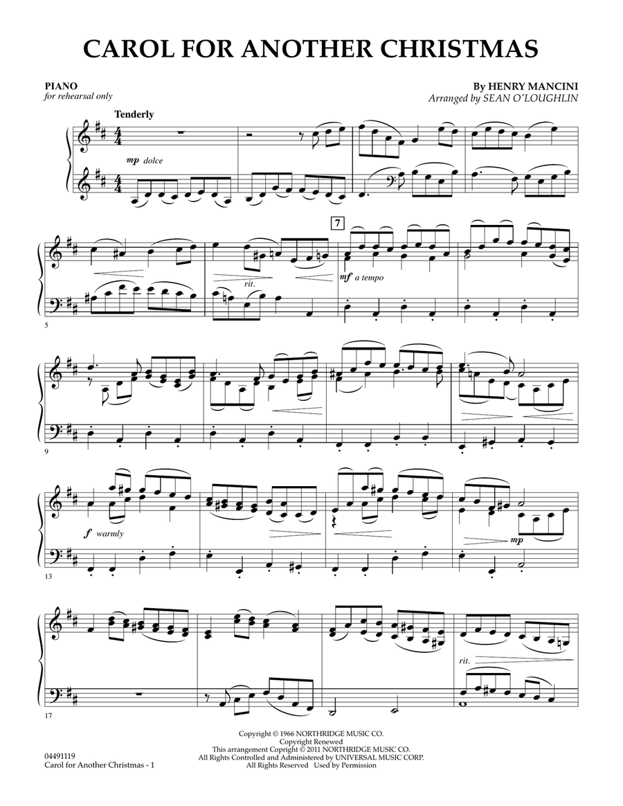 Carol For Another Christmas - Piano Orchestra scores gallery preview page 1