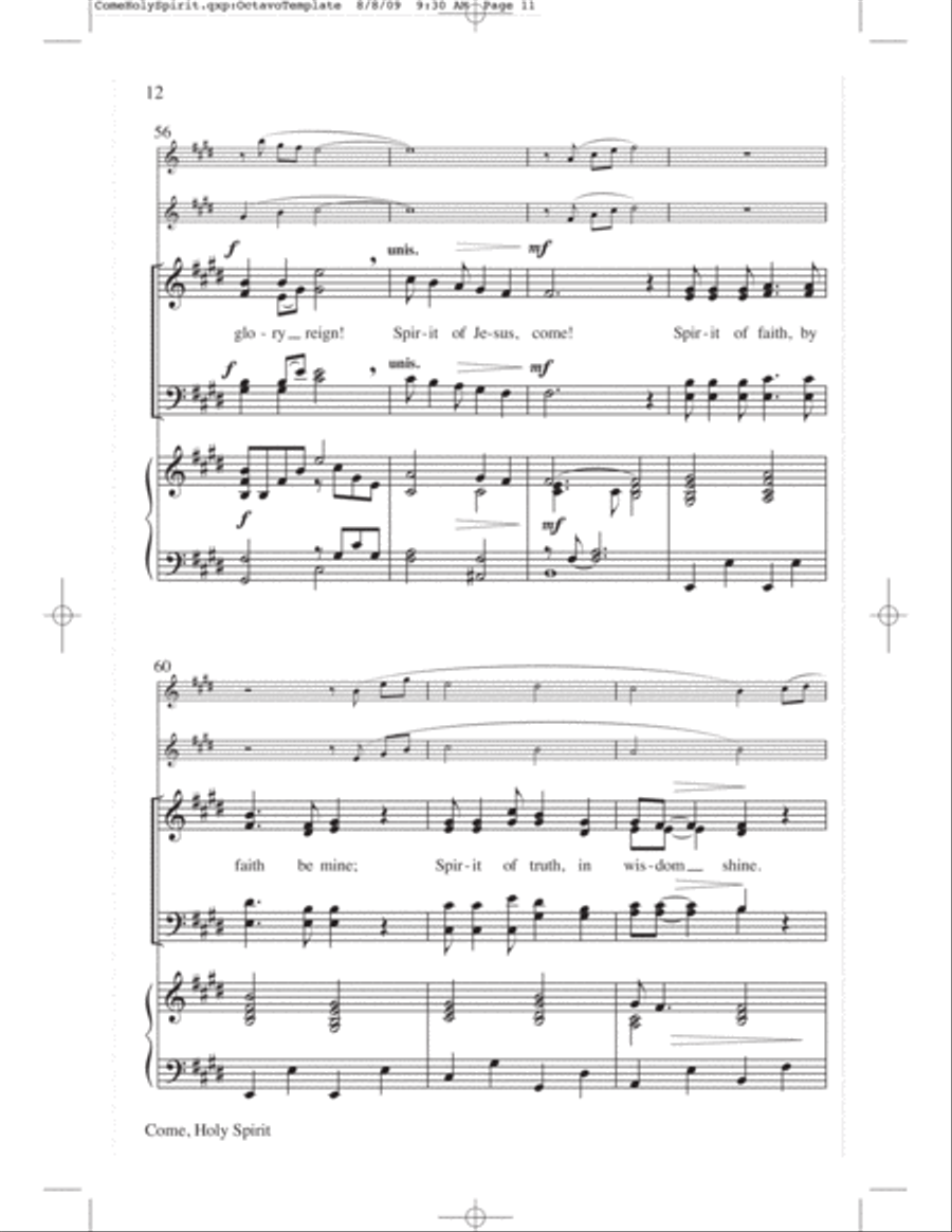 Come, Holy Spirit - SATB 4-Part scores gallery preview page 12