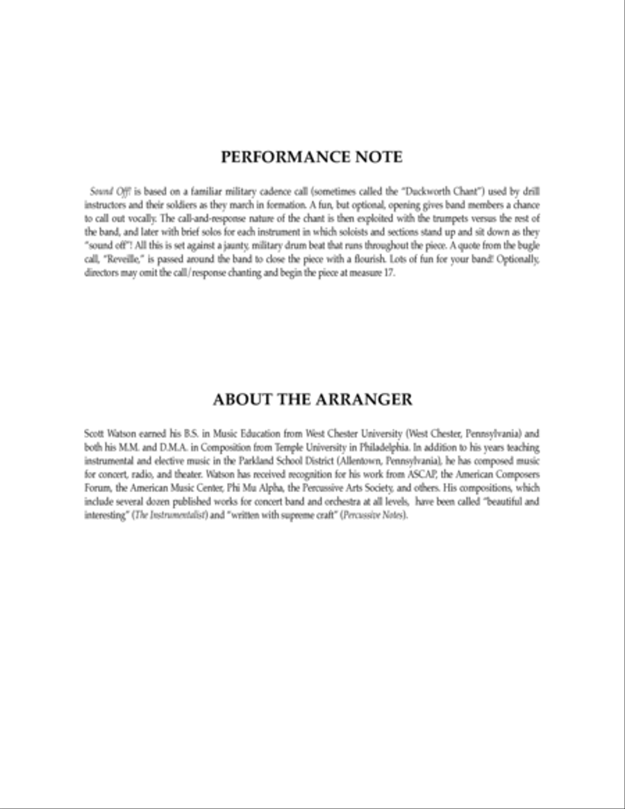 Sound Off - Full Score Concert Band scores gallery preview page 2
