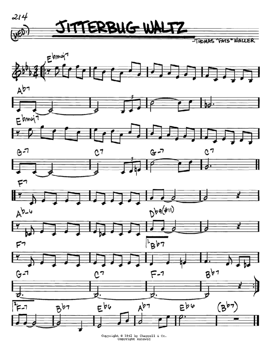 Jitterbug Waltz C Instrument scores gallery preview page 1