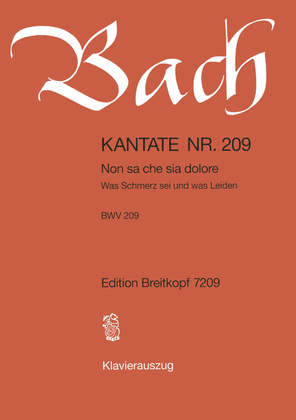 Book cover for Cantata BWV 209 Non sa che sia dolore