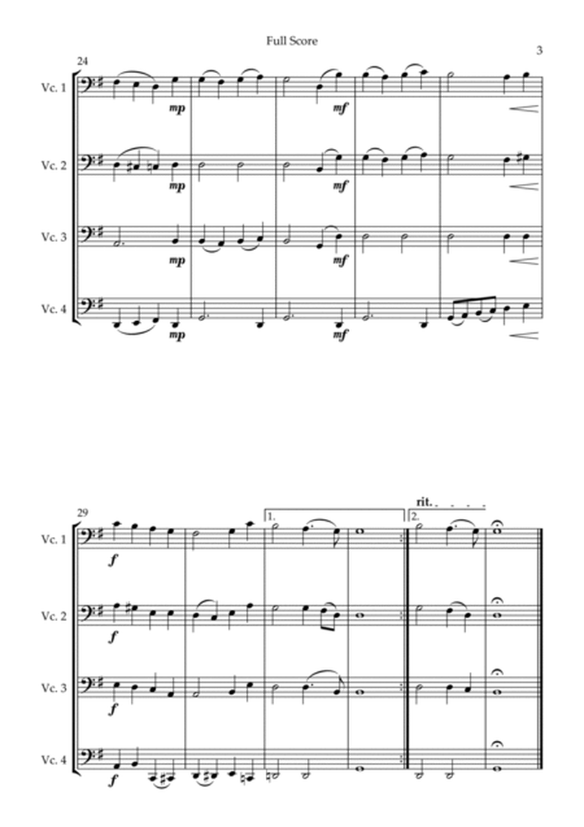 Adeste Fideles (Christmas Song) for Cello Quartet image number null