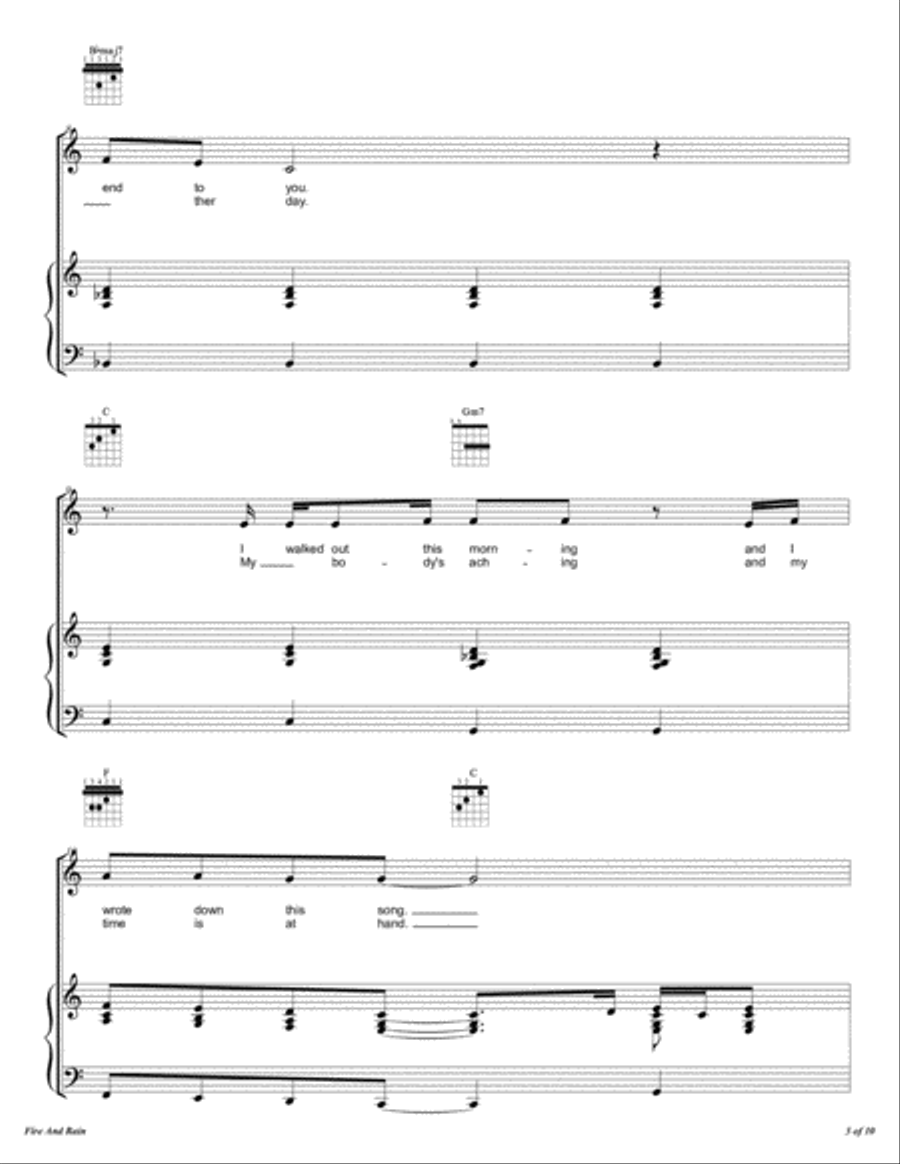 Fire And Rain Fire And Rain Voice scores gallery preview page 4