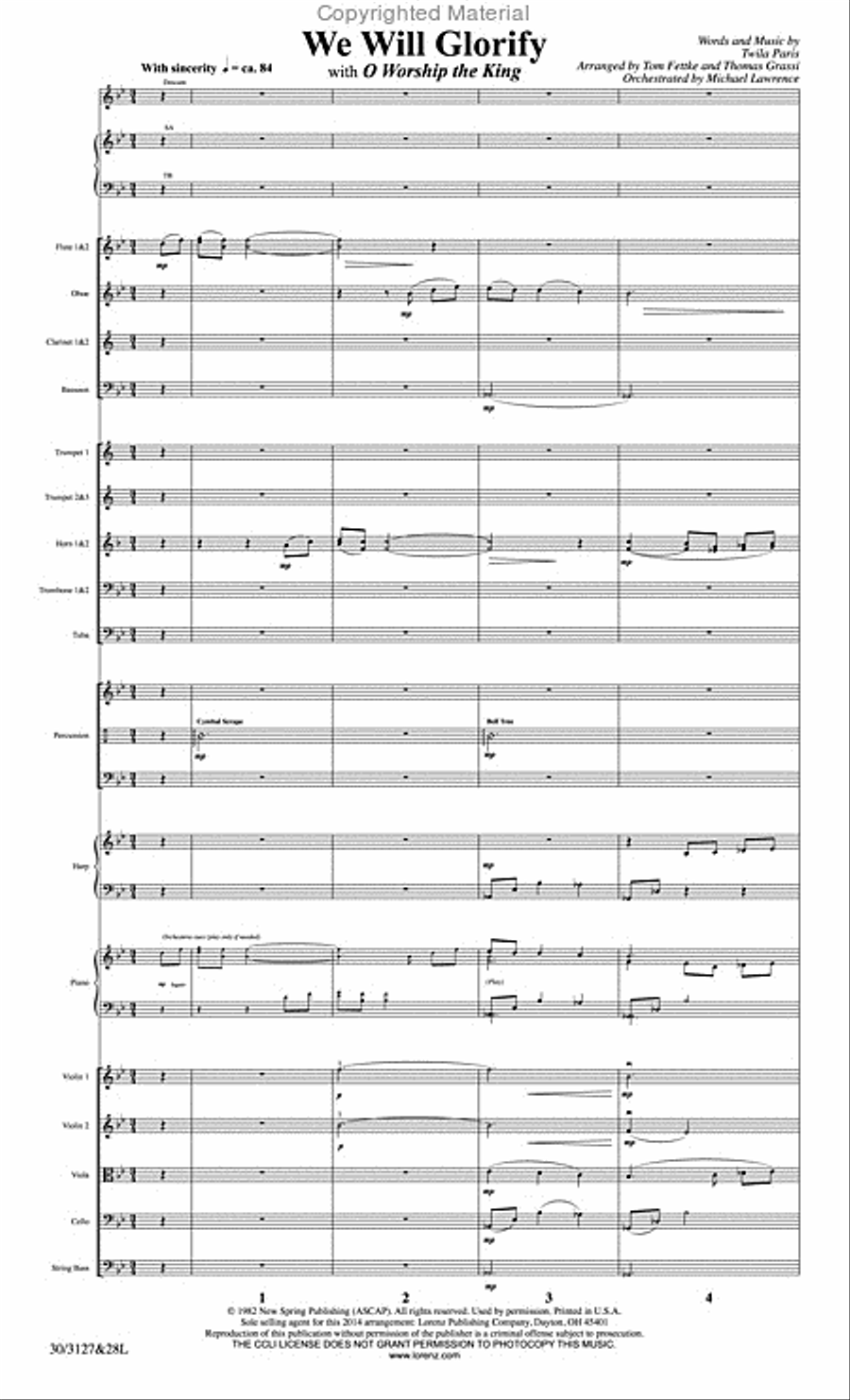 We Will Glorify - Orchestral Score and Parts Choir scores gallery preview page 2