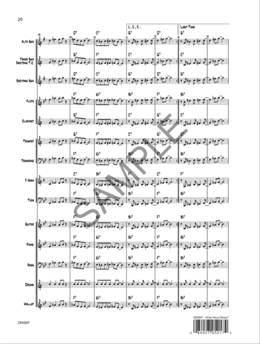 What About Blues? - Score Concert Band scores gallery preview page 21