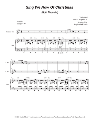 Sing We Now Of Christmas (Noël Nouvelet) (Duet for Soprano and Alto Saxophone)