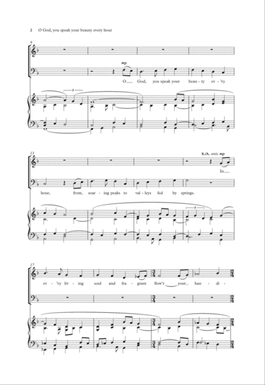 O God, you speak your beauty every hour TB scores gallery preview page 2