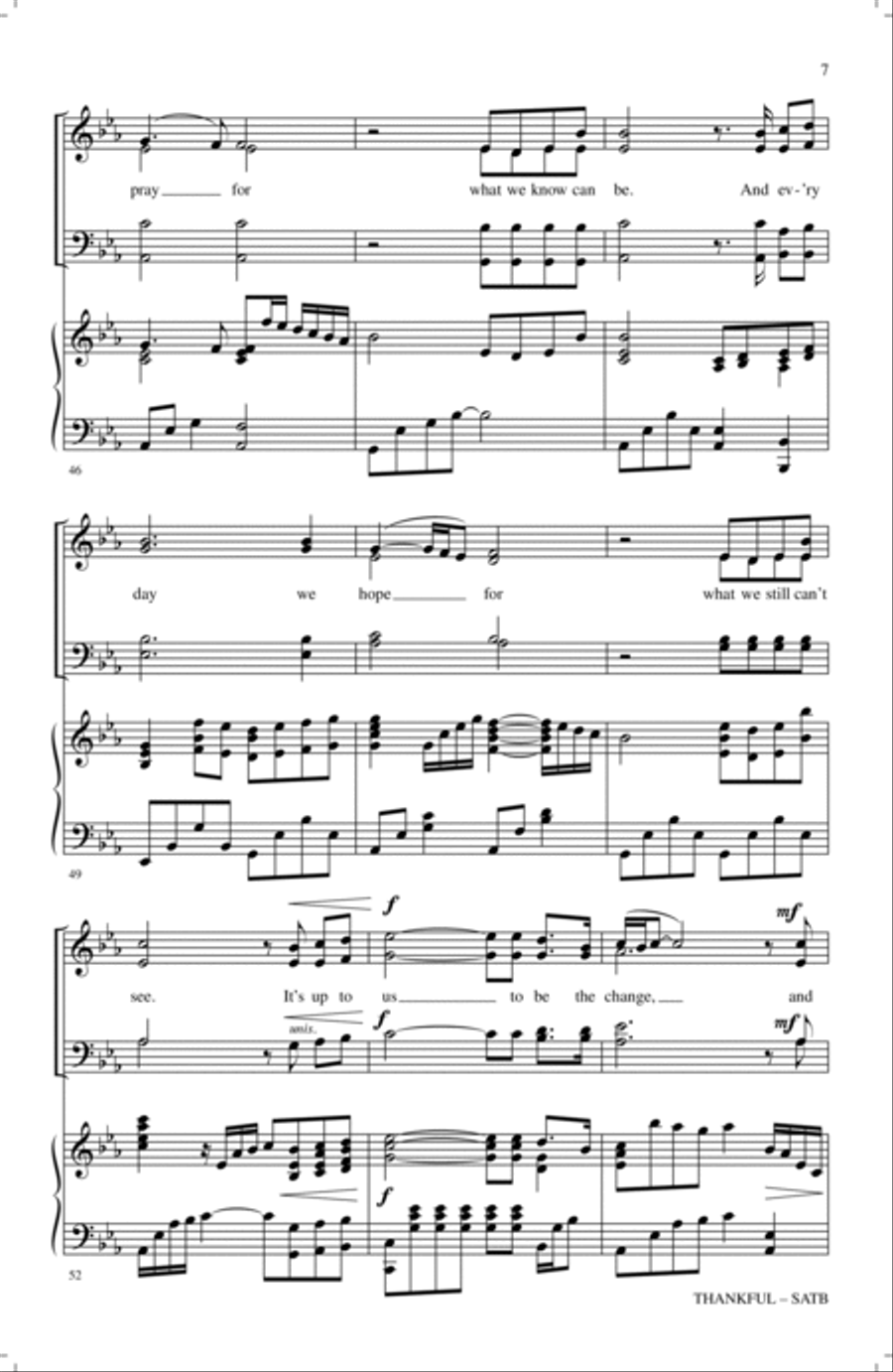 Thankful (arr. Mark Hayes) 4-Part scores gallery preview page 6