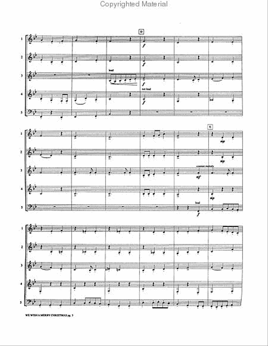 We Wish You a Merry Christmas Woodwind Ensemble scores gallery preview page 3