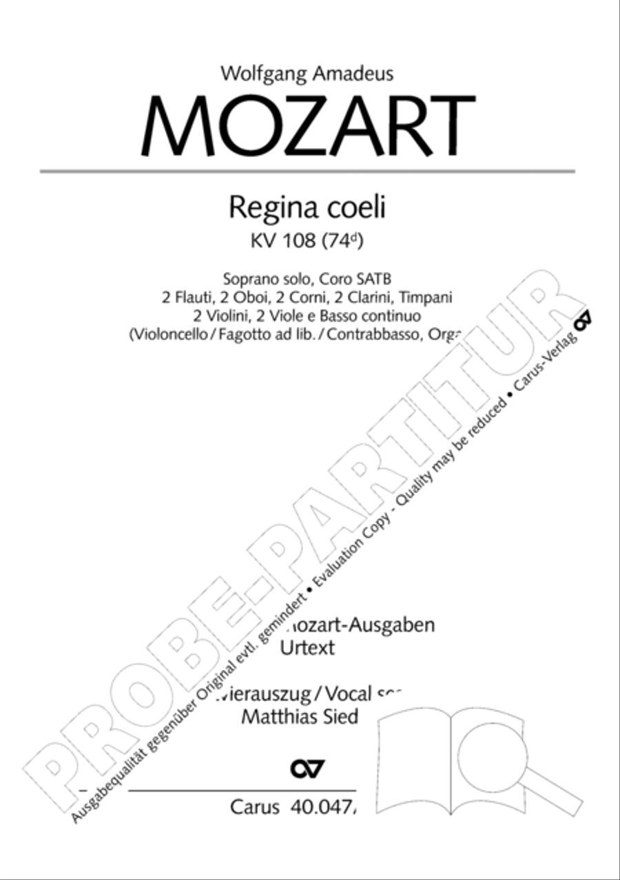 Regina coeli in C major 4-Part scores gallery preview page 2