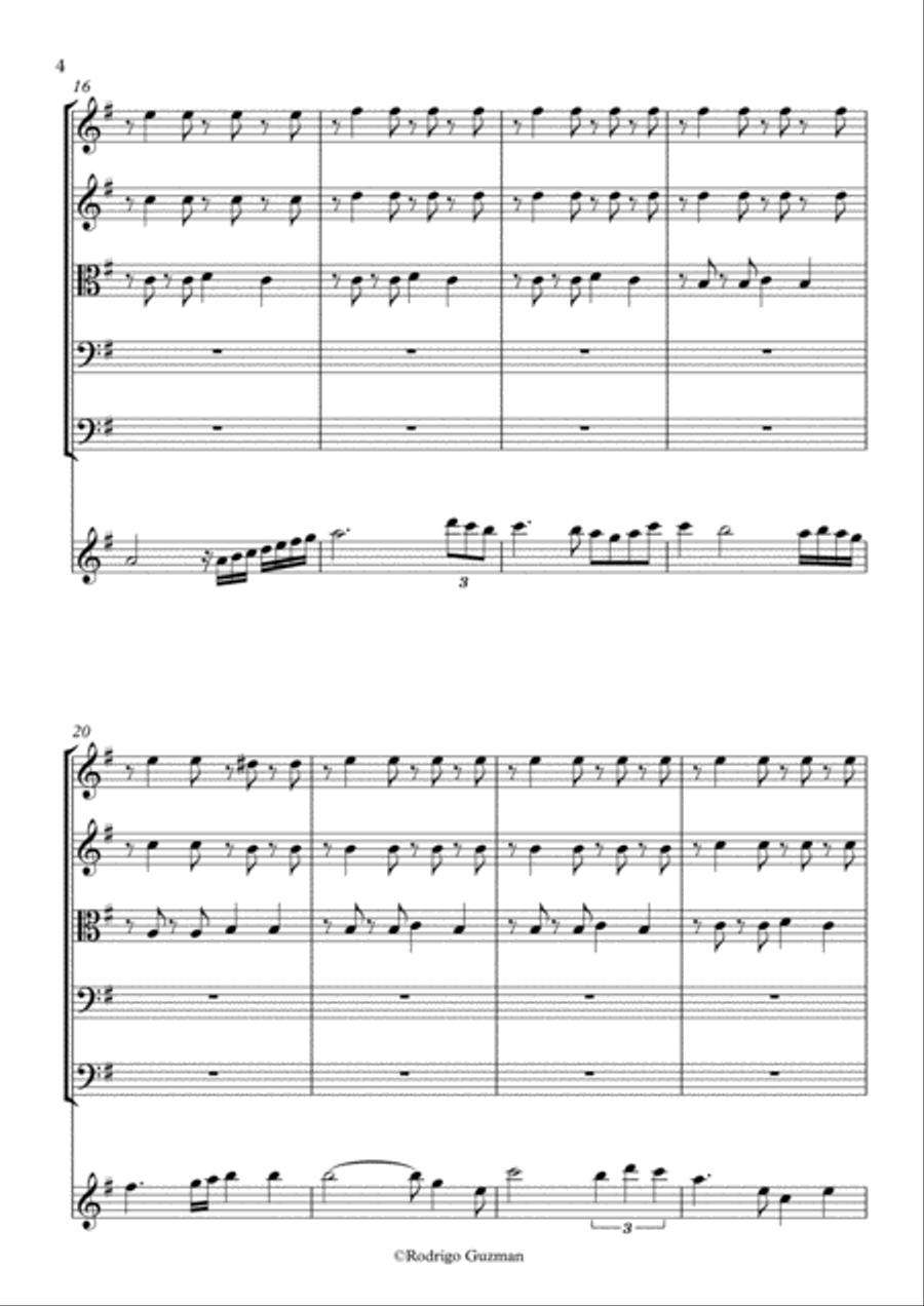Cebollero - for Guitar and String Quintet Chamber Orchestra scores gallery preview page 4