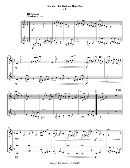 Sammartini: Sonata Op. 1 No. 2 for Baritone Horn Duo image number null