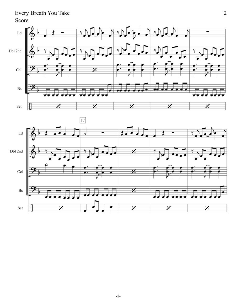 Every Breath You Take Steel Drum Band scores gallery preview page 2