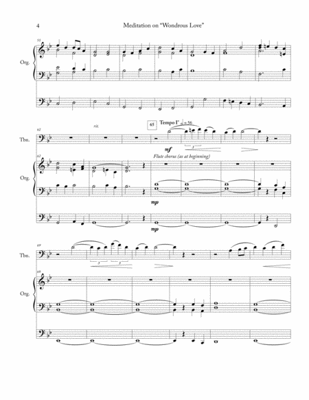 Meditation on "Wondrous Love" - trombone and organ image number null