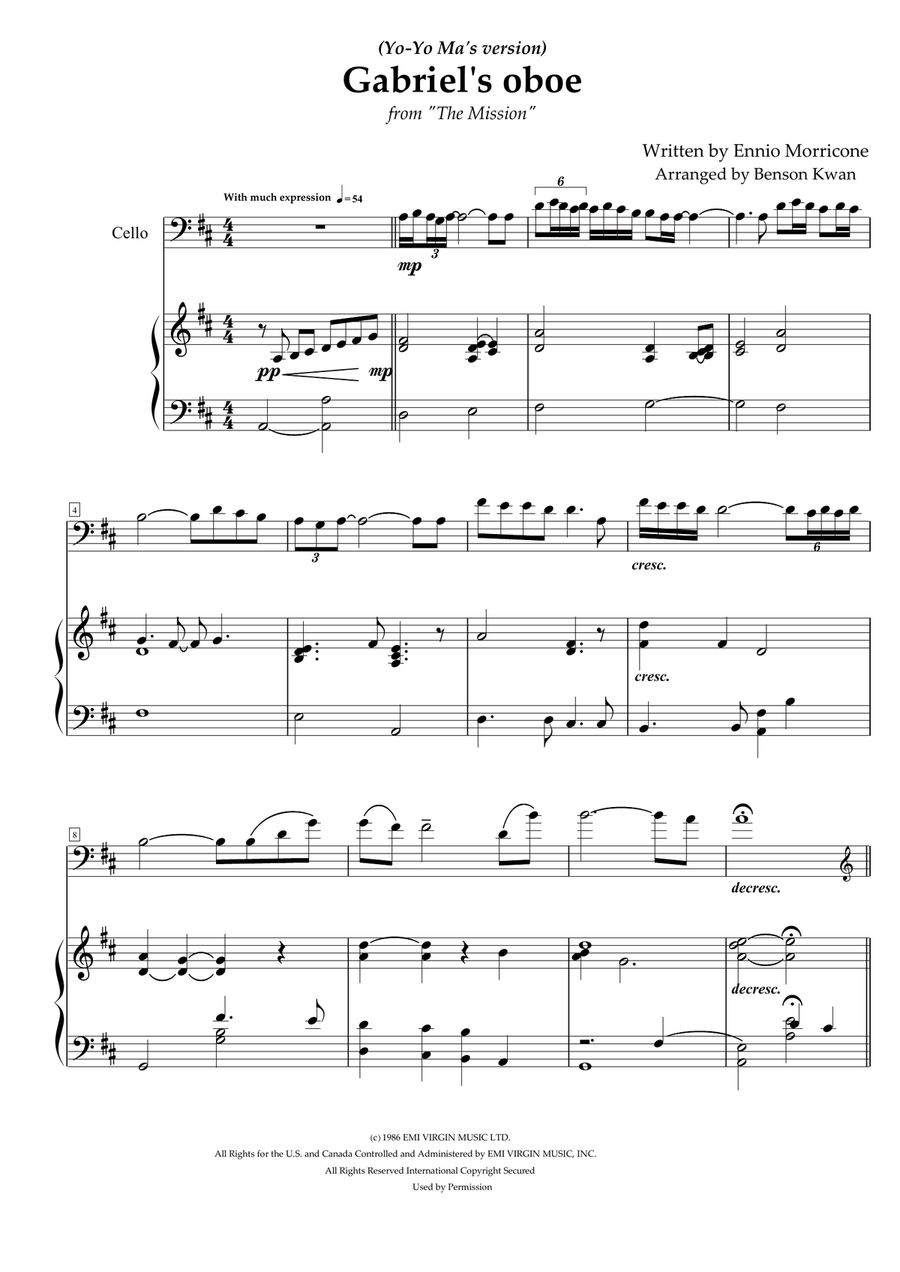 Two cellos gabriel's store oboe