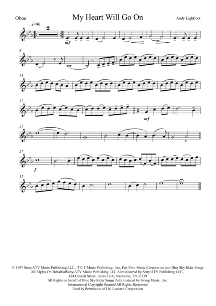 My Heart Will Go On (Love Theme from Titanic) Woodwind Quintet scores gallery preview page 4