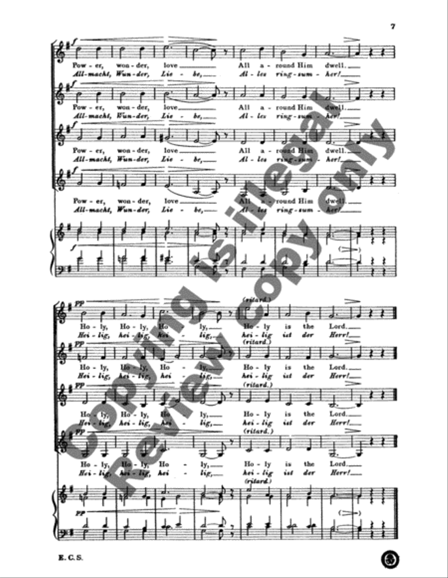 Holy, Holy, Holy (Heilig, Heilig, Heilig) SSAA scores gallery preview page 5