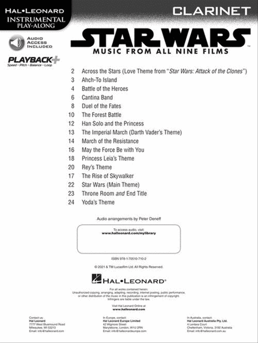 Star Wars – Instrumental Play-Along for Clarinet Clarinet Solo scores gallery preview page 4