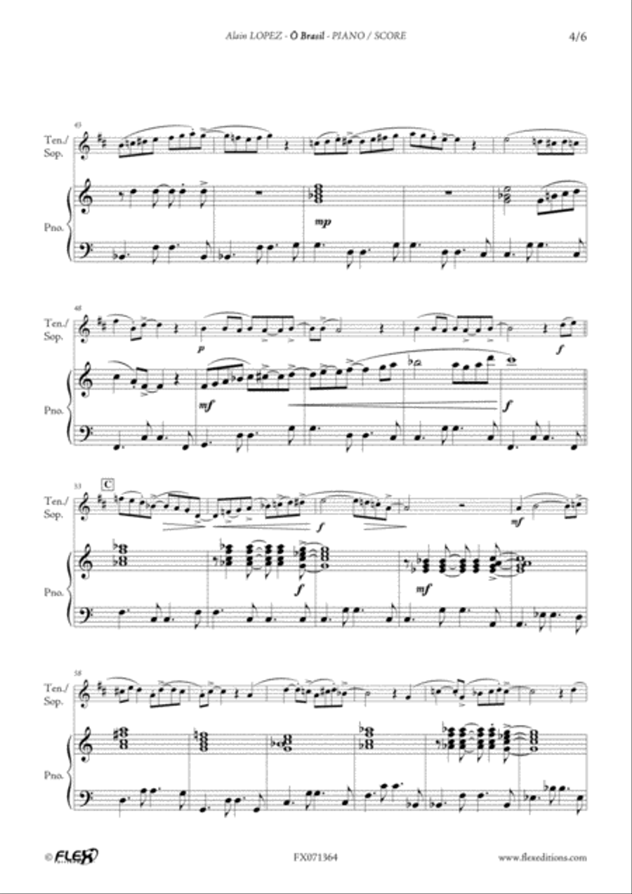 o Brasil Tenor Saxophone scores gallery preview page 4